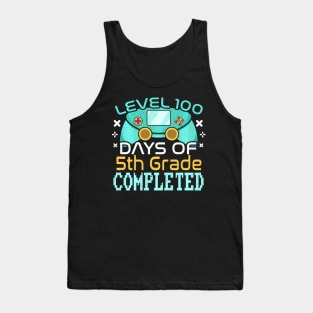 100Th Day Completed 5Th Grade Gamer Happy 100 Days Of School Tank Top
